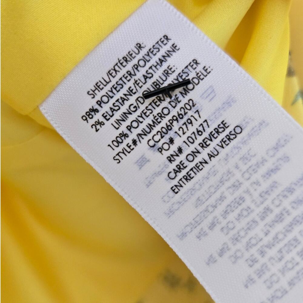 Alice + Olivia Justin Rolled Cuff Double Breasted Floral Yellow Blazer Size 6 - Picture 9 of 9